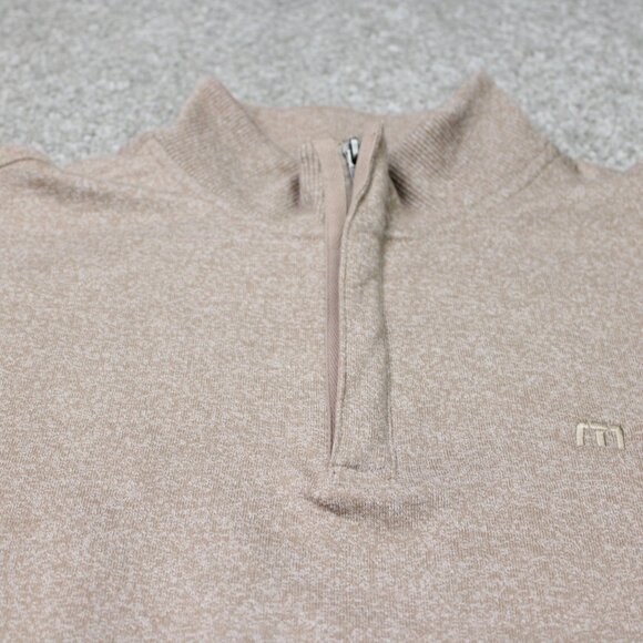 Travis Mathew Sweatshirt Mens Small Beige Hideaway 1/4 Zip Golf L/S Pullover - Picture 4 of 16